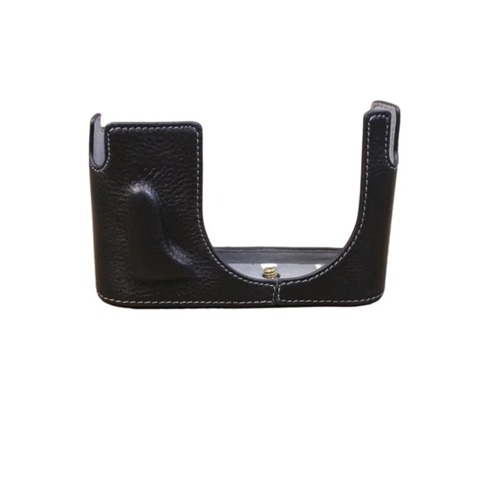 For Leica Q Genuine Leather Bottom Case Digital Camera Protective Half Body Cover with Battery Opening - Black - 1
