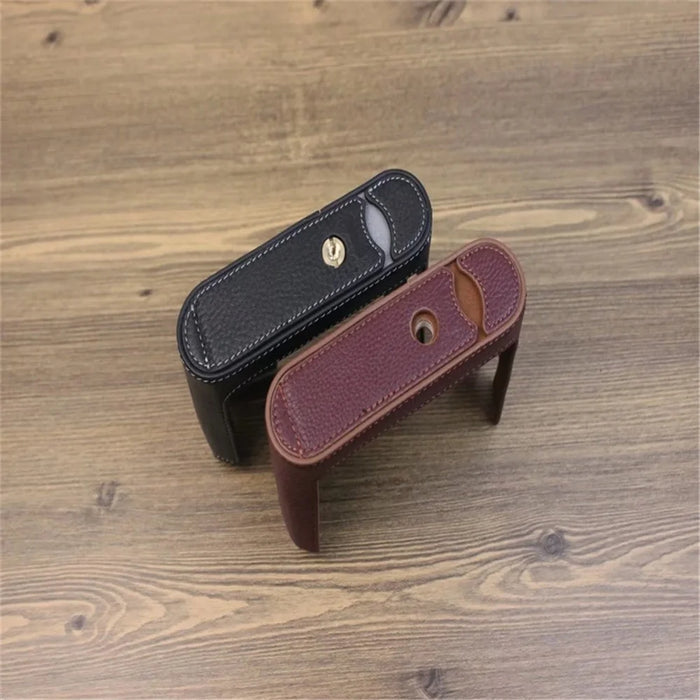 For Leica Q Genuine Leather Bottom Case Digital Camera Protective Half Body Cover with Battery Opening - Black - 3