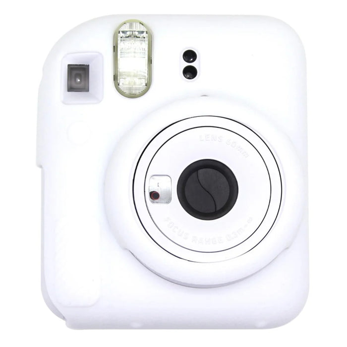 For Fujifilm Instax Mini 12 Camera Case Litchi Texture Silicone Protective Cover - White - 1