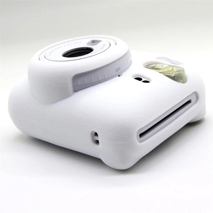 For Fujifilm Instax Mini 12 Camera Case Litchi Texture Silicone Protective Cover - White - 3