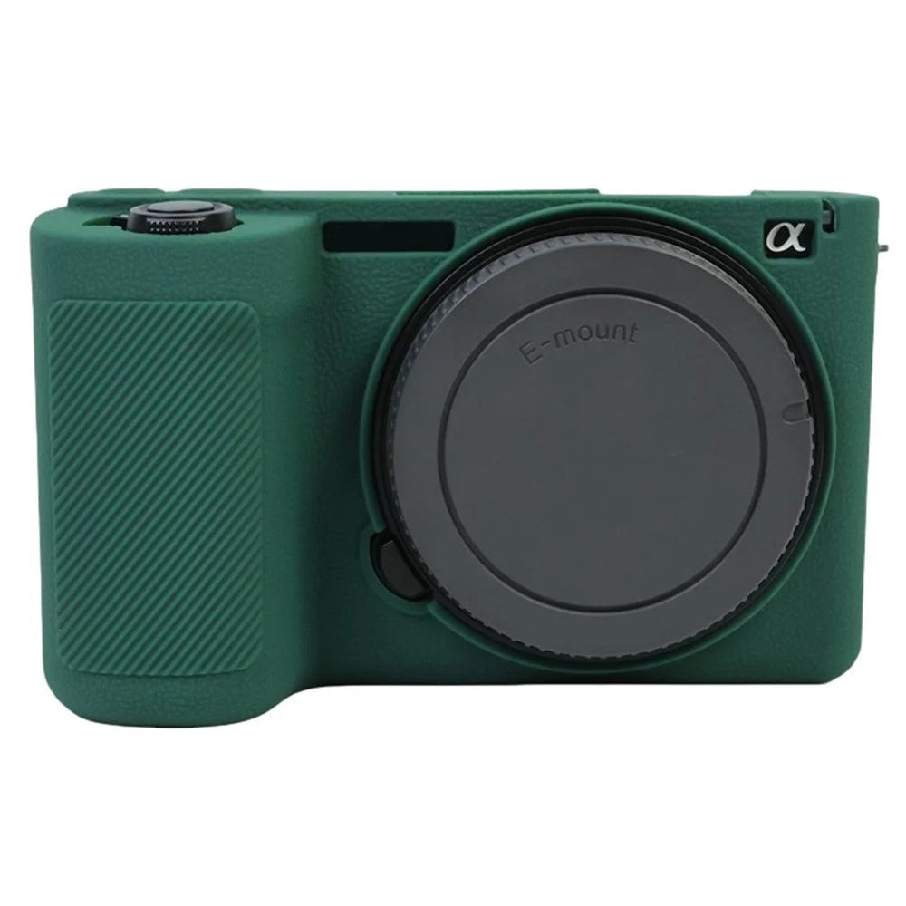 For Sony Alpha ZV-E10 II Camera Silicone Case Anti-Slip Glossy Surface Protective Cover - Green - 1