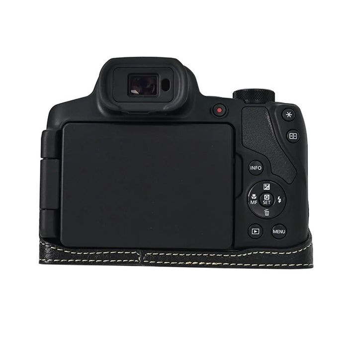 For Canon SX70 HS Camera Case Large Cutout Litchi Texture PU Leather Protective Cover - Black - 4