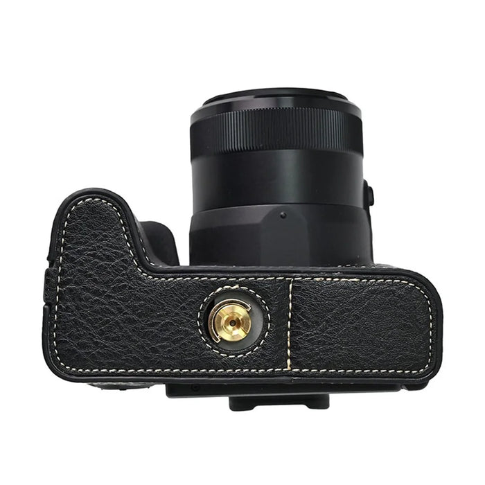 For Canon SX70 HS Camera Case Large Cutout Litchi Texture PU Leather Protective Cover - Black - 6
