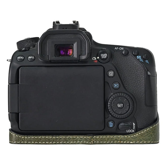 Camera Case For Canon EOS 90D / 80D / 70D / 60D Large Cutout Litchi Texture PU Leather Protective Cover - Green - 4