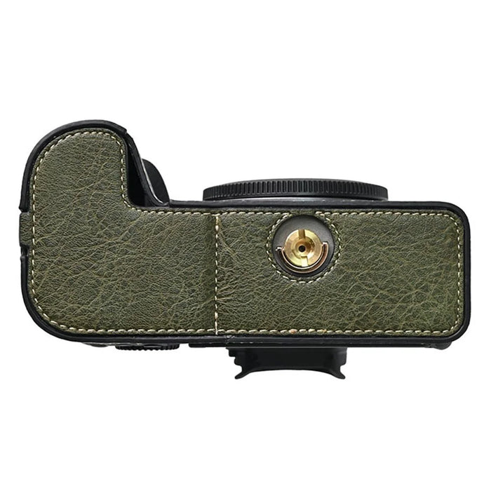 For Canon EOS R6 Mark II / R6 / R5 Camera Case with Shoulder Strap Large Cutout Litchi Texture PU Protective Cover - Green - 7