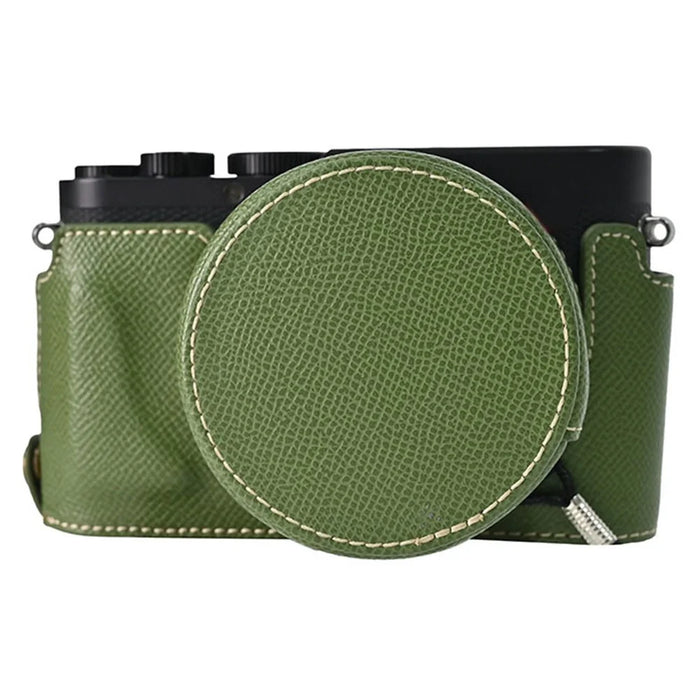 For Leica D-Lux 8 Camera Base with Lens Cap Shoulder Strap PU Leather Protective Case - Green - 3