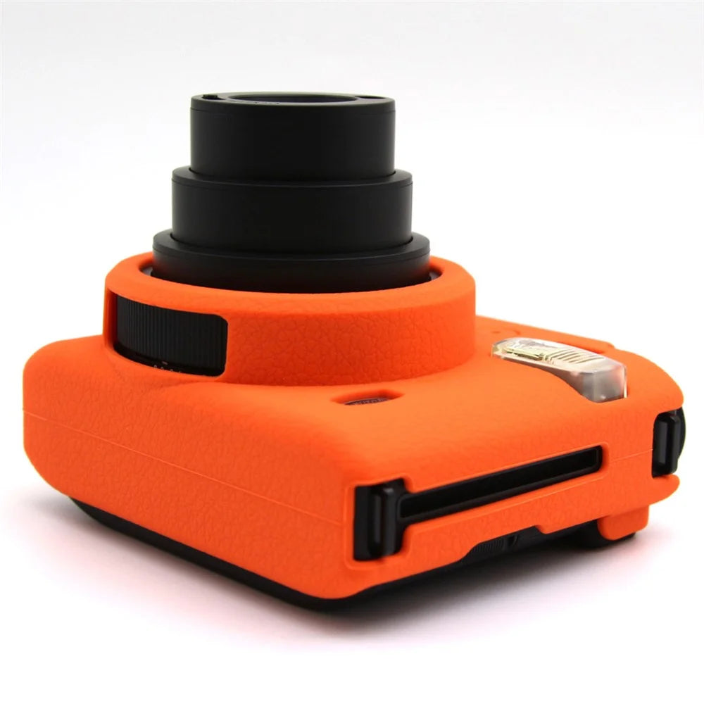 For Fujifilm Instax Mini 99 Camera Case Litchi Texture Silicone Protective Cover - Orange - 3