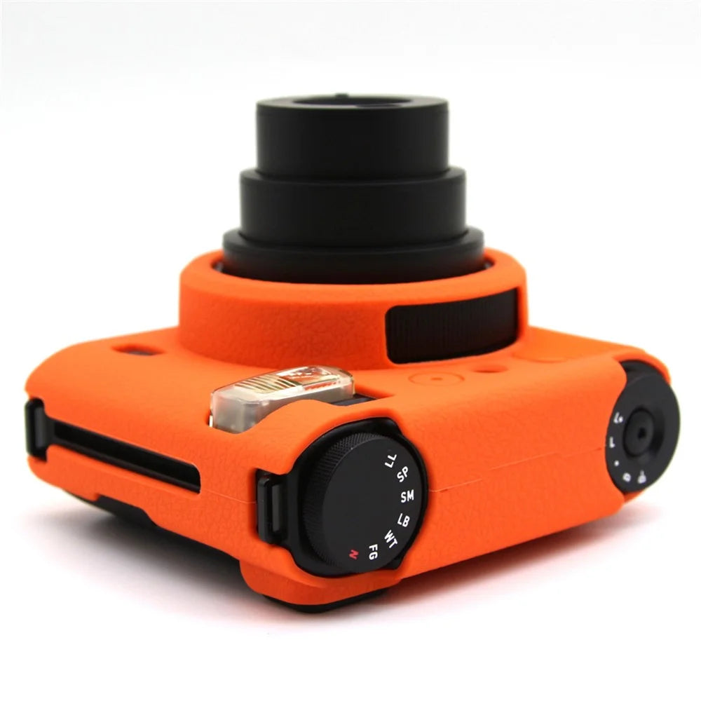 For Fujifilm Instax Mini 99 Camera Case Litchi Texture Silicone Protective Cover - Orange - 4