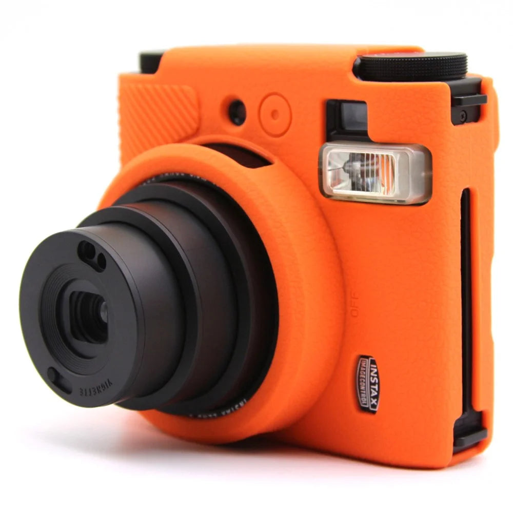 For Fujifilm Instax Mini 99 Camera Case Litchi Texture Silicone Protective Cover - Orange - 5
