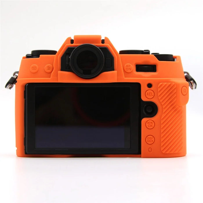 For Fujifilm X-T50 Silicone Case Anti-Scratch Camera Protective Cover, Glossy - Orange - 2