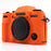 For Fujifilm X-T50 Silicone Case Anti-Scratch Camera Protective Cover, Glossy - Orange - 4
