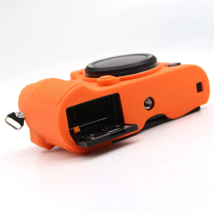 For Fujifilm X-T50 Silicone Case Anti-Scratch Camera Protective Cover, Glossy - Orange - 6