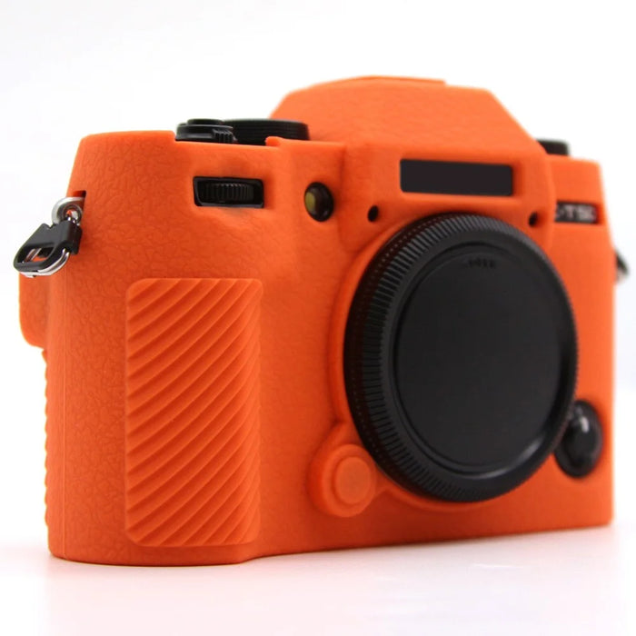 For Fujifilm X-T50 Camera Case Anti-Scratch Textured Silicone Protective Cover - Orange - 3