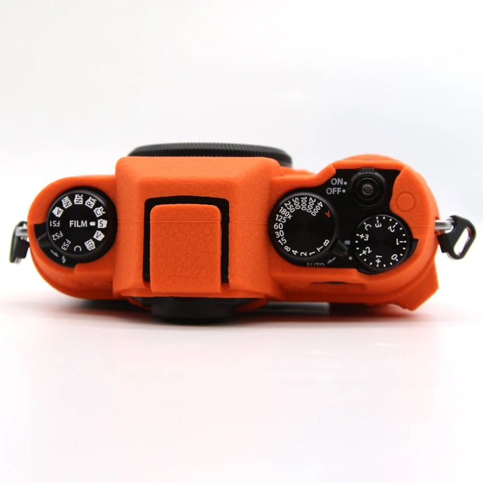 For Fujifilm X-T50 Camera Case Anti-Scratch Textured Silicone Protective Cover - Orange - 5