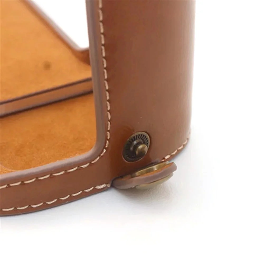 Flannel Lining Bottom Case for Nikon D810/D800 PU Leather Digital Camera Protective Half Body Cover with Battery Opening - Brown - 2