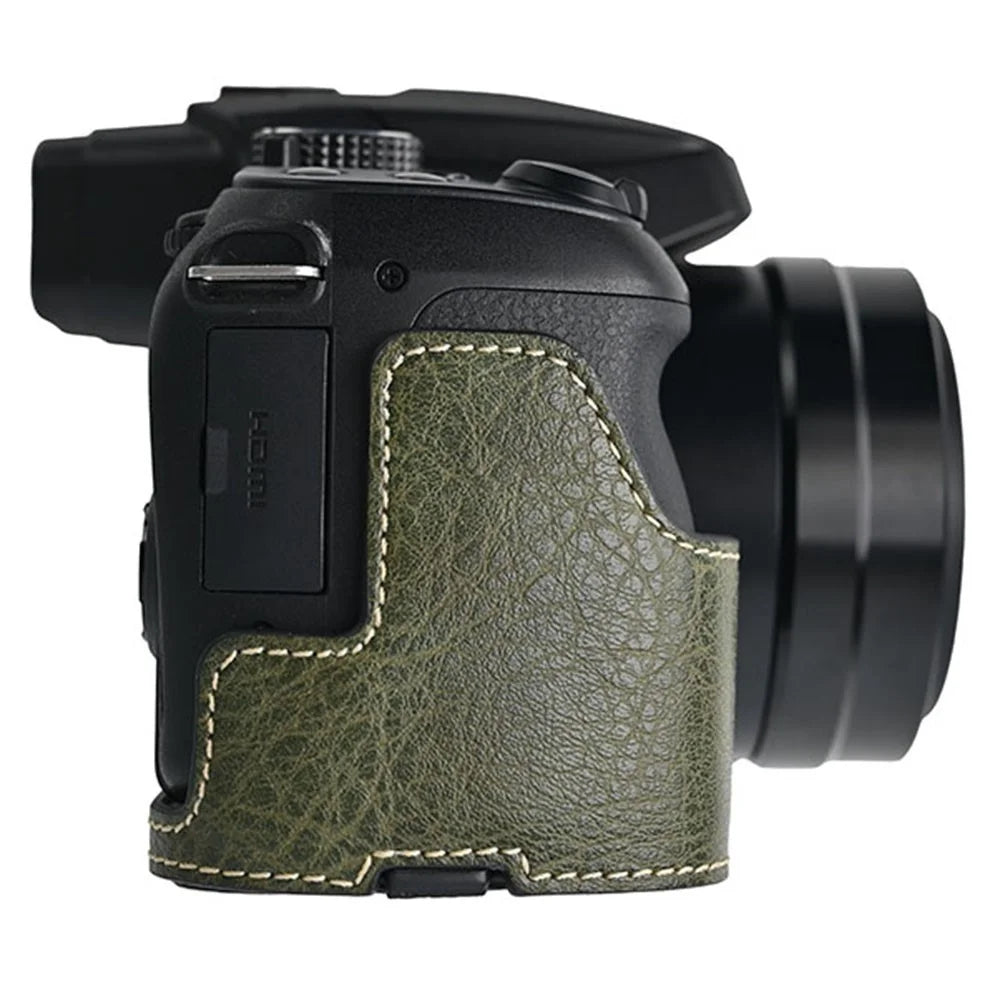 For Panasonic Lumix FZ80D / FZ85D Camera Case Large Cutout Litchi Texture PU Leather Protective Cover - Green - 4