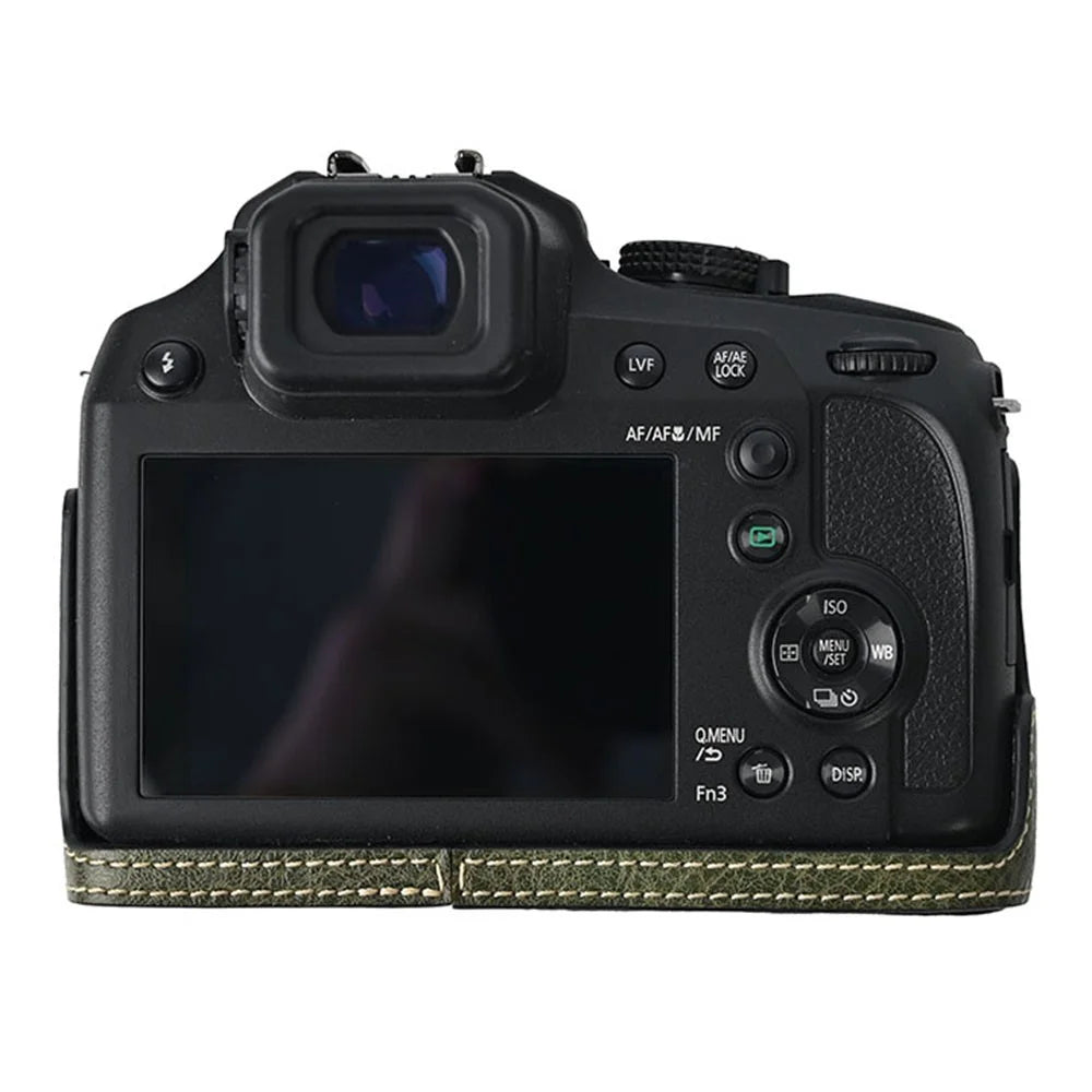 For Panasonic Lumix FZ80D / FZ85D Camera Case with Shoulder Strap Large Cutout Litchi Texture PU Protective Cover - Green - 7