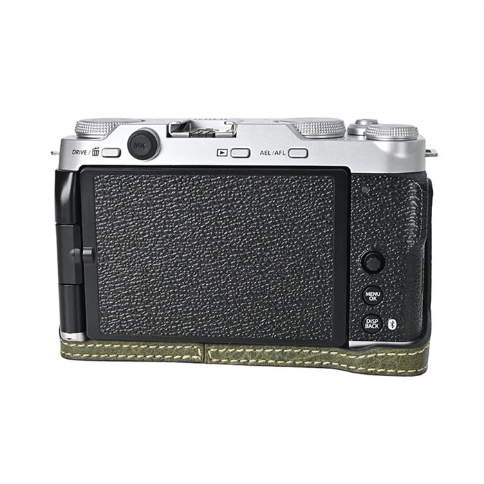 For Fujifilm X-M5 Protective Cover Litchi Textured PU Leather Camera Case with Shoulder Strap - Green - 3