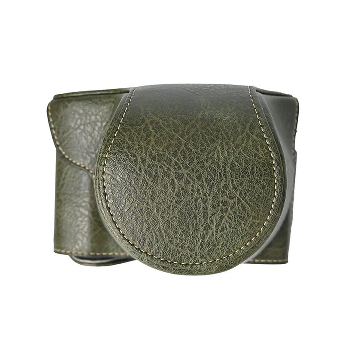 For Fujifilm X-M5 Protective Cover Litchi Textured PU Leather Camera Case with Shoulder Strap - Green - 7