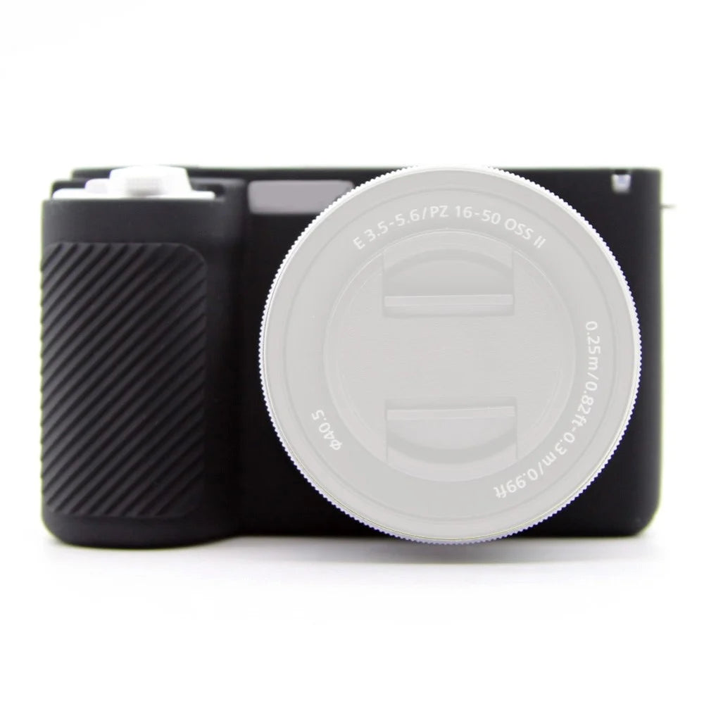 For Sony Alpha ZV-E10 II Camera Case Anti-Scratch Silicone Protective Cover - Black - 1