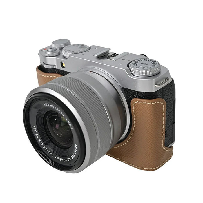 For Fujifilm X-M5 Camera Case PU Leather Protective Cover - Khaki - 2