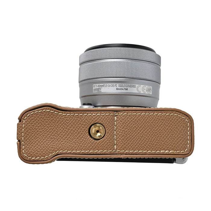 For Fujifilm X-M5 Camera Case PU Leather Protective Cover - Khaki - 4