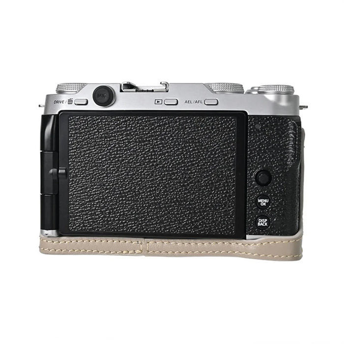 For Fujifilm X-M5 Protective Case Battery Opening Design Genuine Leather Camera Cover - Grey - 5