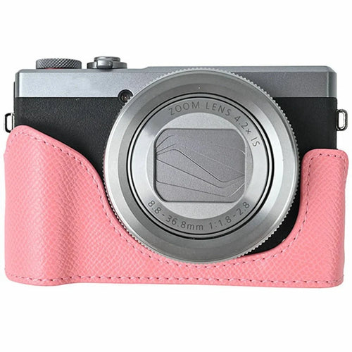 For Canon PowerShot G7 X Mark III / G7 X Mark II Camera Case PU Leather Protective Cover - Pink - 1