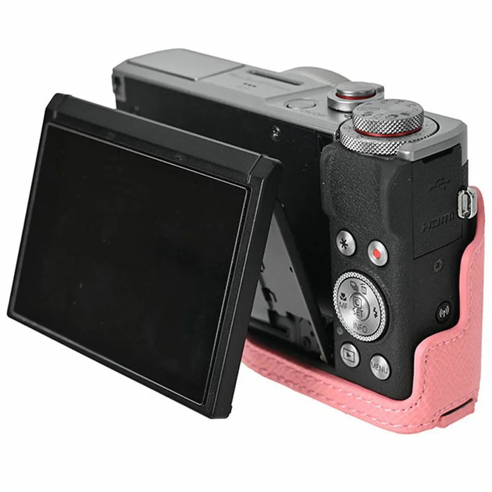 For Canon PowerShot G7 X Mark III / G7 X Mark II Camera Case PU Leather Protective Cover - Pink - 3
