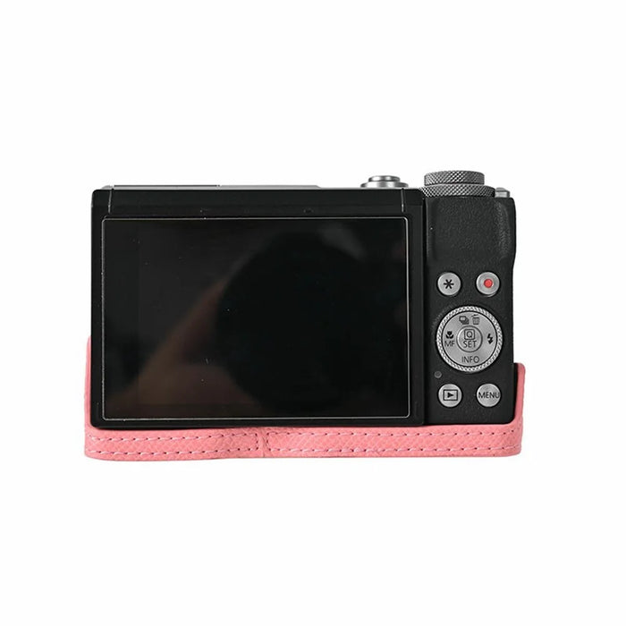 For Canon PowerShot G7 X Mark III / G7 X Mark II Camera Case with Shoulder Strap Leather Cover - Pink - 3