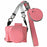 For Fujifilm X-T50 Textured PU Leather Camera Case with Battery Hole + Strap + Lens Storage Bag - Pink - 1