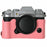 For Fujifilm X-T50 Textured PU Leather Camera Case with Battery Hole + Strap + Lens Storage Bag - Pink - 2