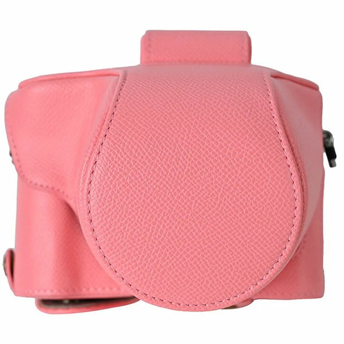 For Fujifilm X-T50 Textured PU Leather Camera Case with Battery Hole + Strap + Lens Storage Bag - Pink - 6