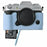 For Fujifilm X-T50 PU Leather Camera Half Case Base Cover with Battery Access and Shoulder Strap - Baby Blue - 5