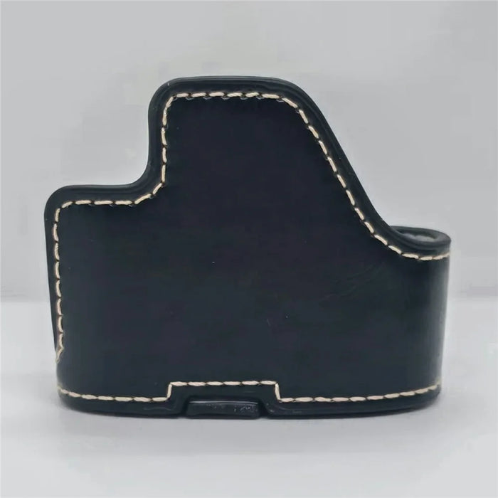 For Sony A6700 Camera Base Cover Vintage PU Leather Half Case with Battery Opening - Black - 5