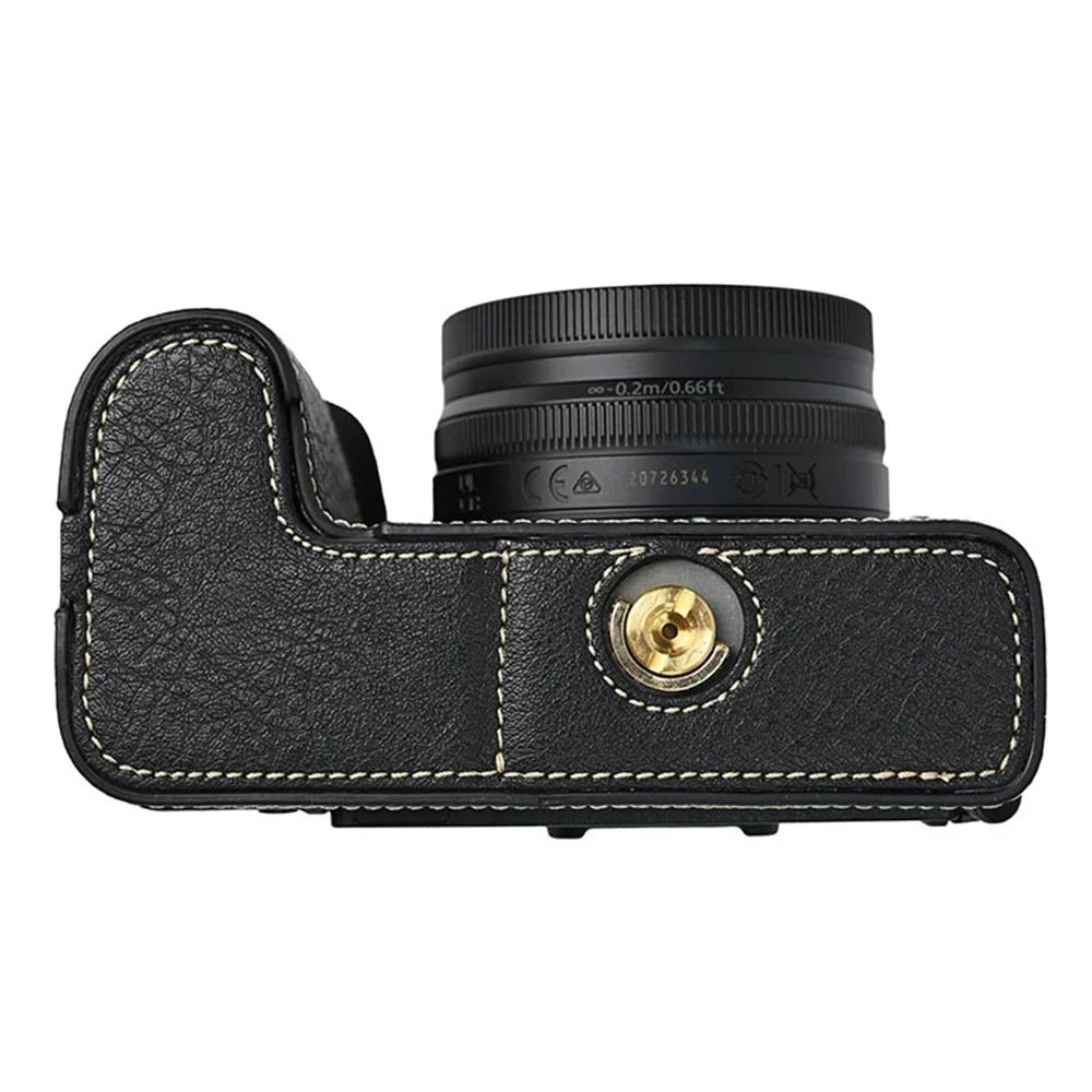 For Nikon Z 50 II Camera Case Large Cutout Litchi Texture PU Leather Protective Cover - Black - 4