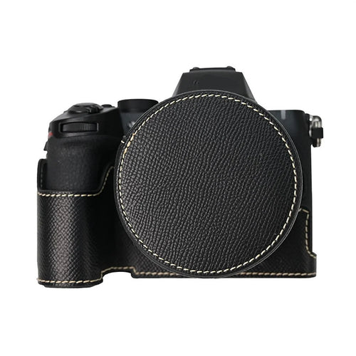 For Nikon Z 50 II Camera Case PU Leather Protective Cover with Lens Cap - Black - 1