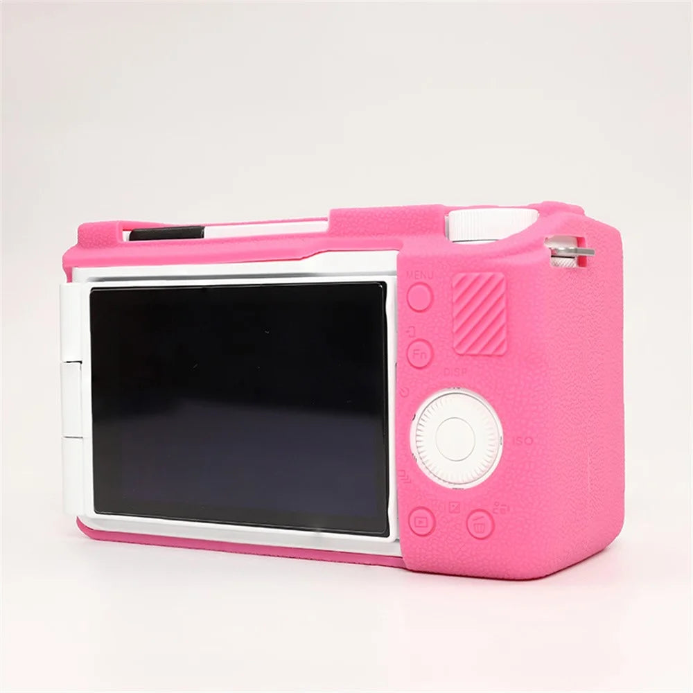 For Sony ZV-E10 II Camera Protective Case Anti Scratch Litchi Texture Silicone Cover - Rose - 2