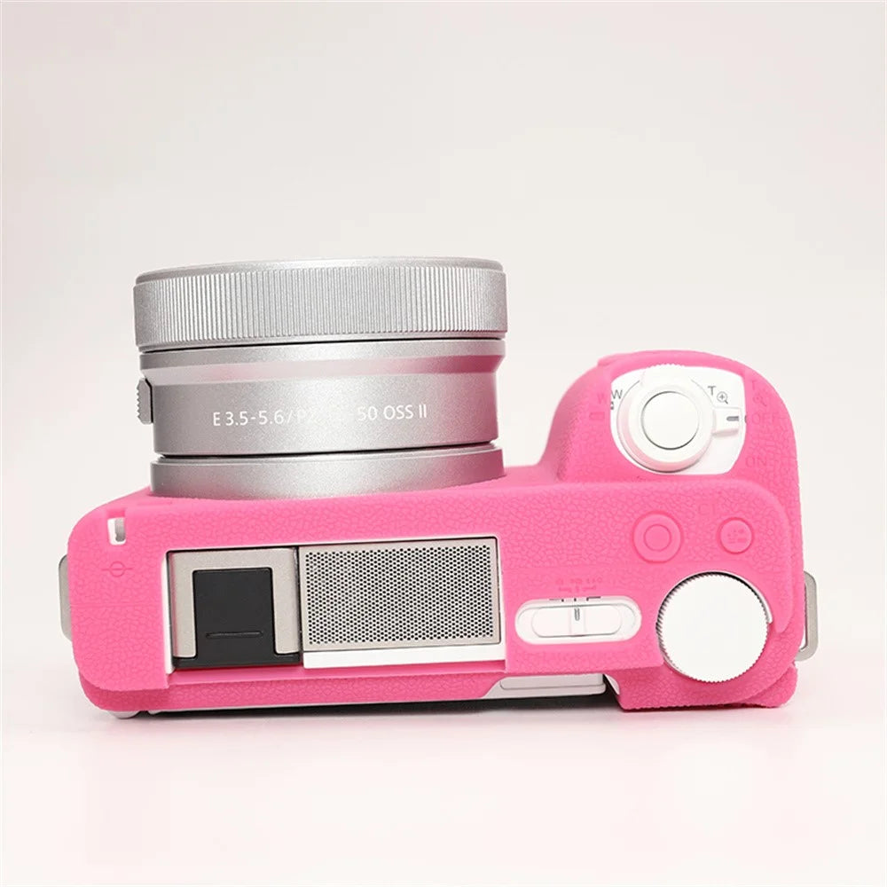 For Sony ZV-E10 II Camera Protective Case Anti Scratch Litchi Texture Silicone Cover - Rose - 3