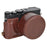 For Leica D-Lux 8 Camera Case with Lens Cover Genuine Leather Protective Cover - Coffee - 1