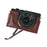 For Leica D-Lux 8 Camera Case with Lens Cover Genuine Leather Protective Cover - Coffee - 7