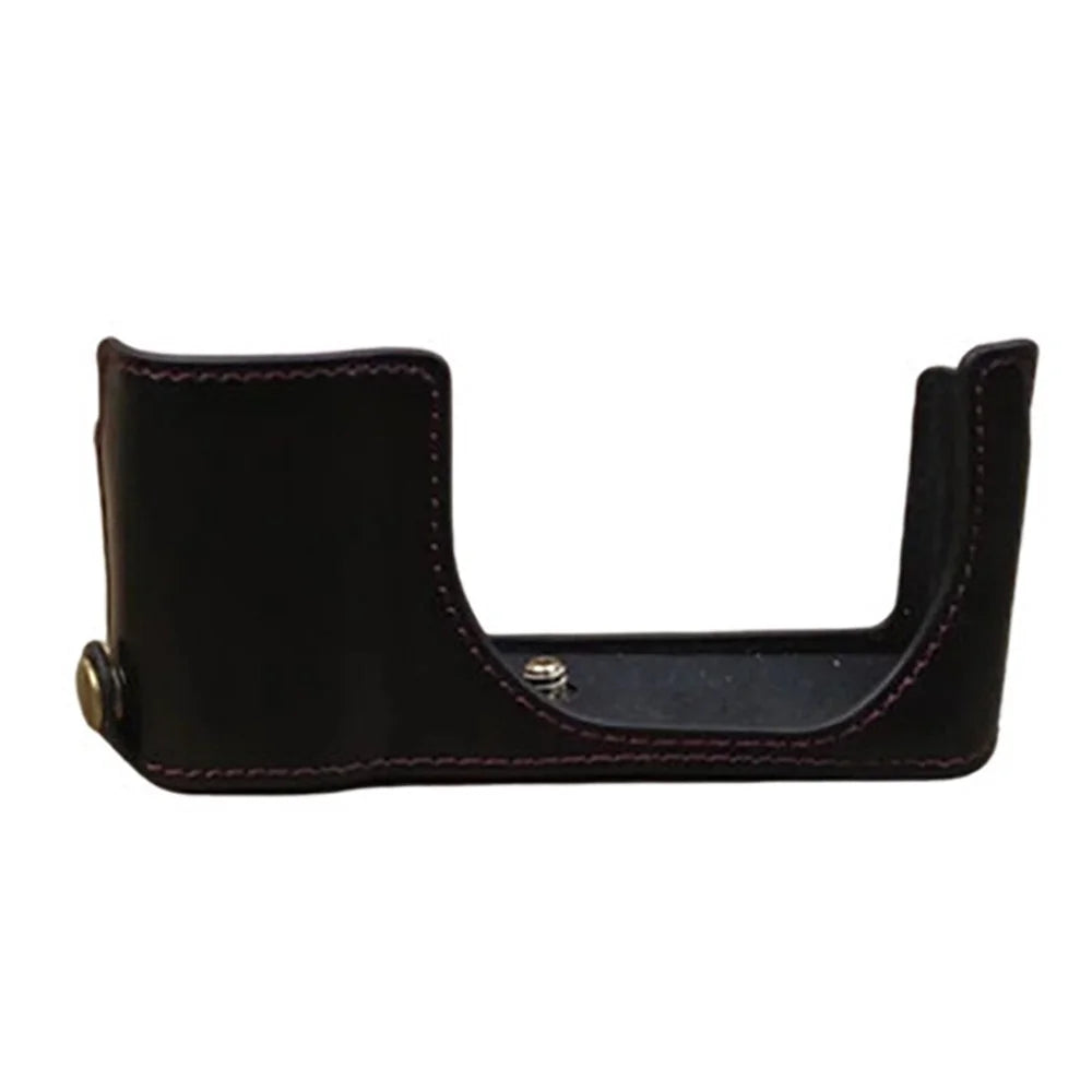For Leica C-Lux PU Leather Digital Camera Protective Case Half Body Cover with Battery Opening - Black - 1