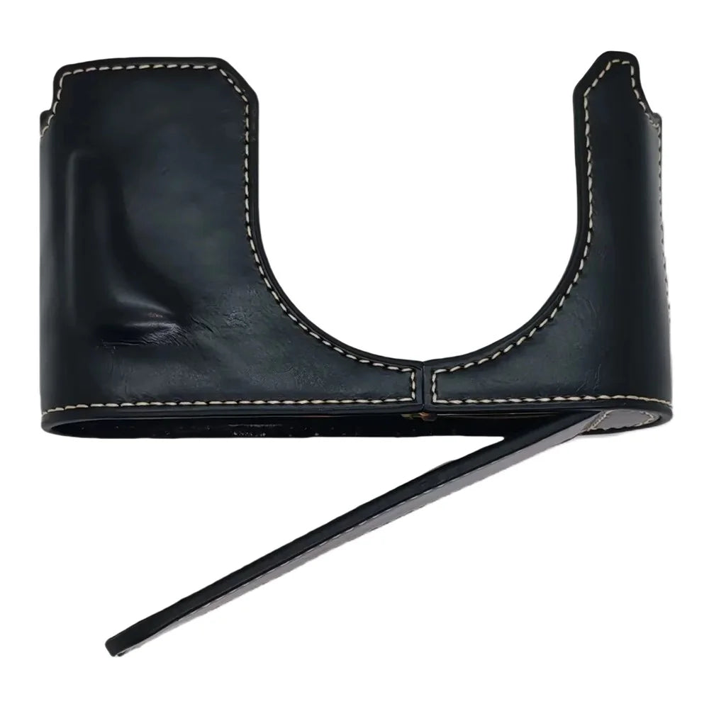 For Leica Q3 Camera Case Leather Bottom Case Easy to Replace Battery - Black - 1