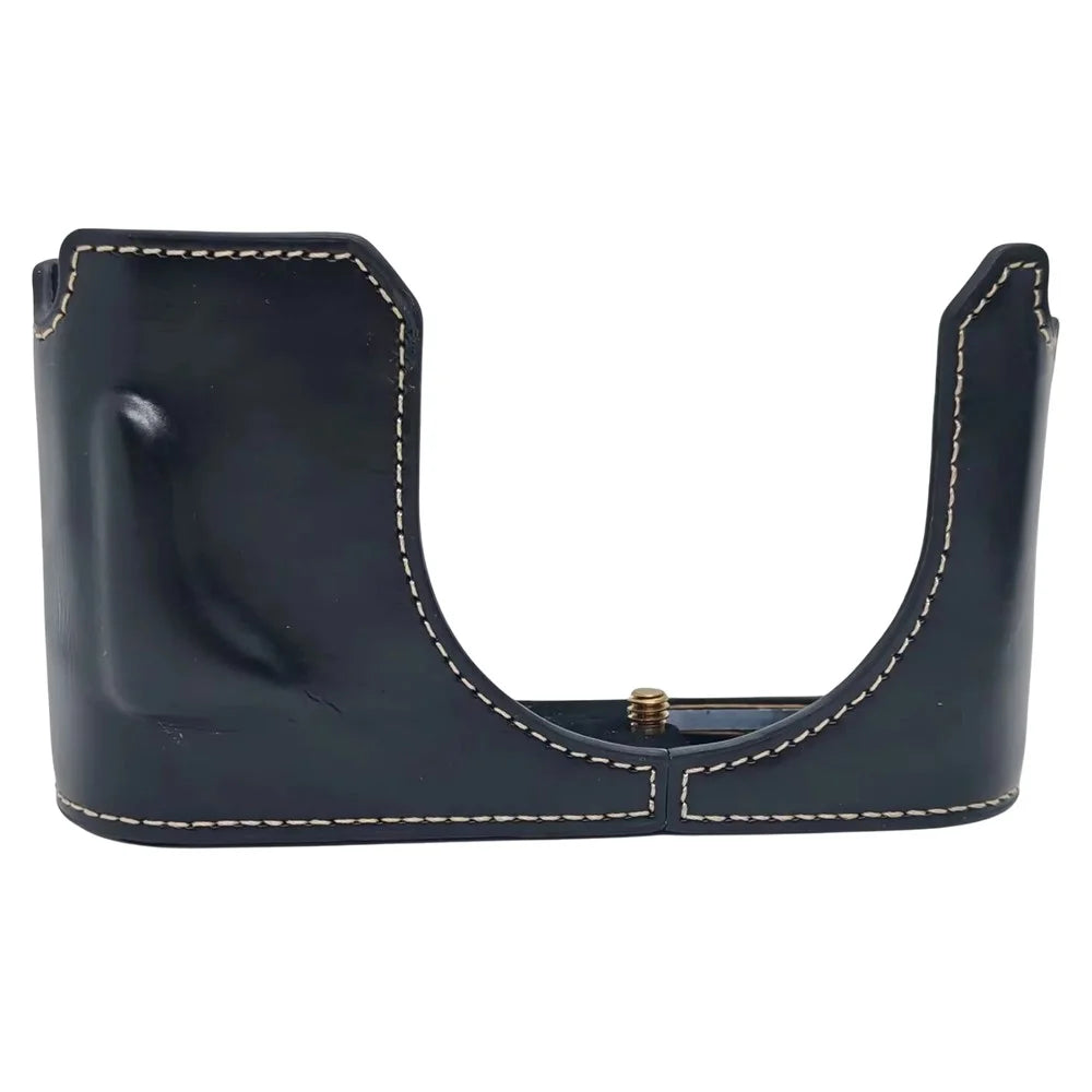 For Leica Q3 Camera Case Leather Bottom Case Easy to Replace Battery - Black - 2