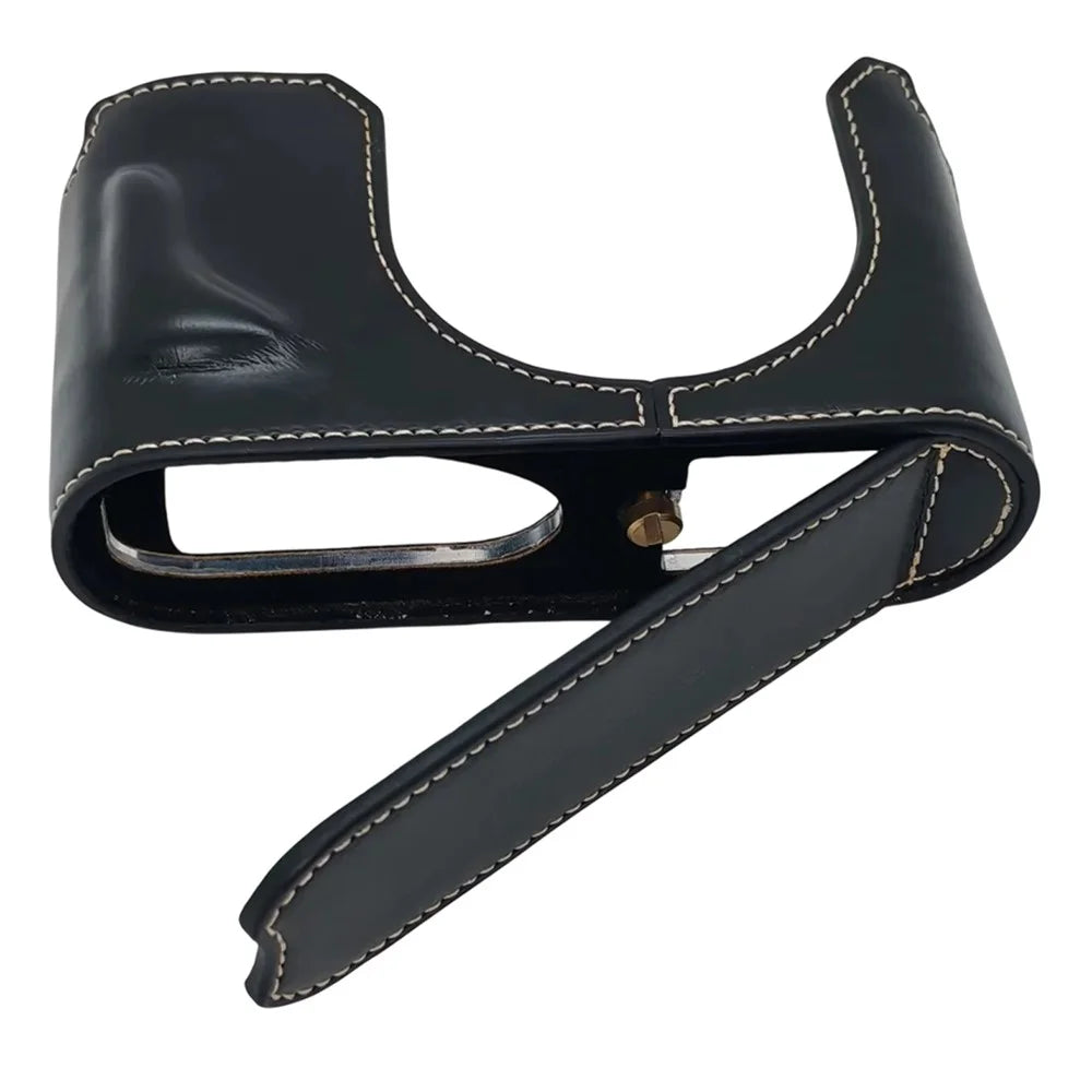 For Leica Q3 Camera Case Leather Bottom Case Easy to Replace Battery - Black - 4