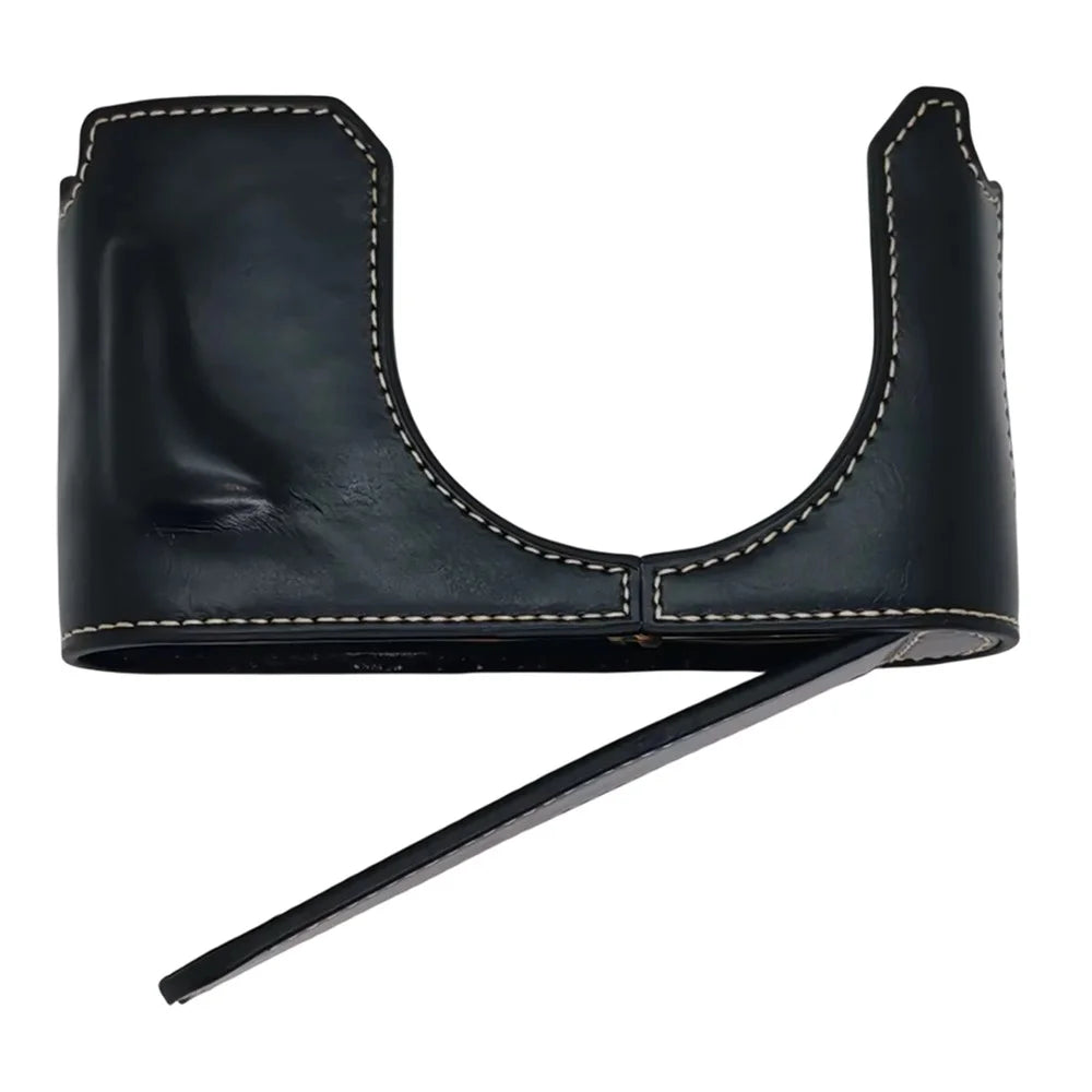 For Leica Q3 Camera Case Leather Bottom Case Easy to Replace Battery - Black - 5