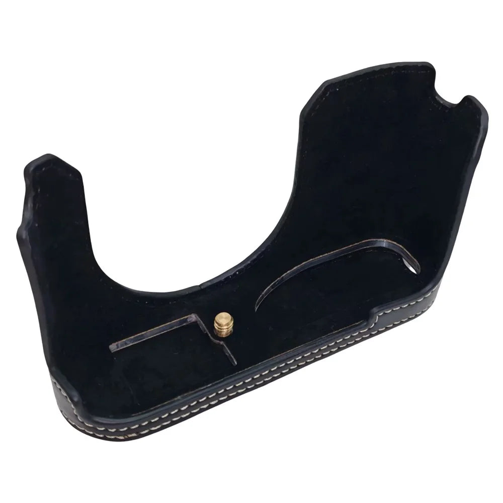 For Leica Q3 Camera Case Leather Bottom Case Easy to Replace Battery - Black - 6