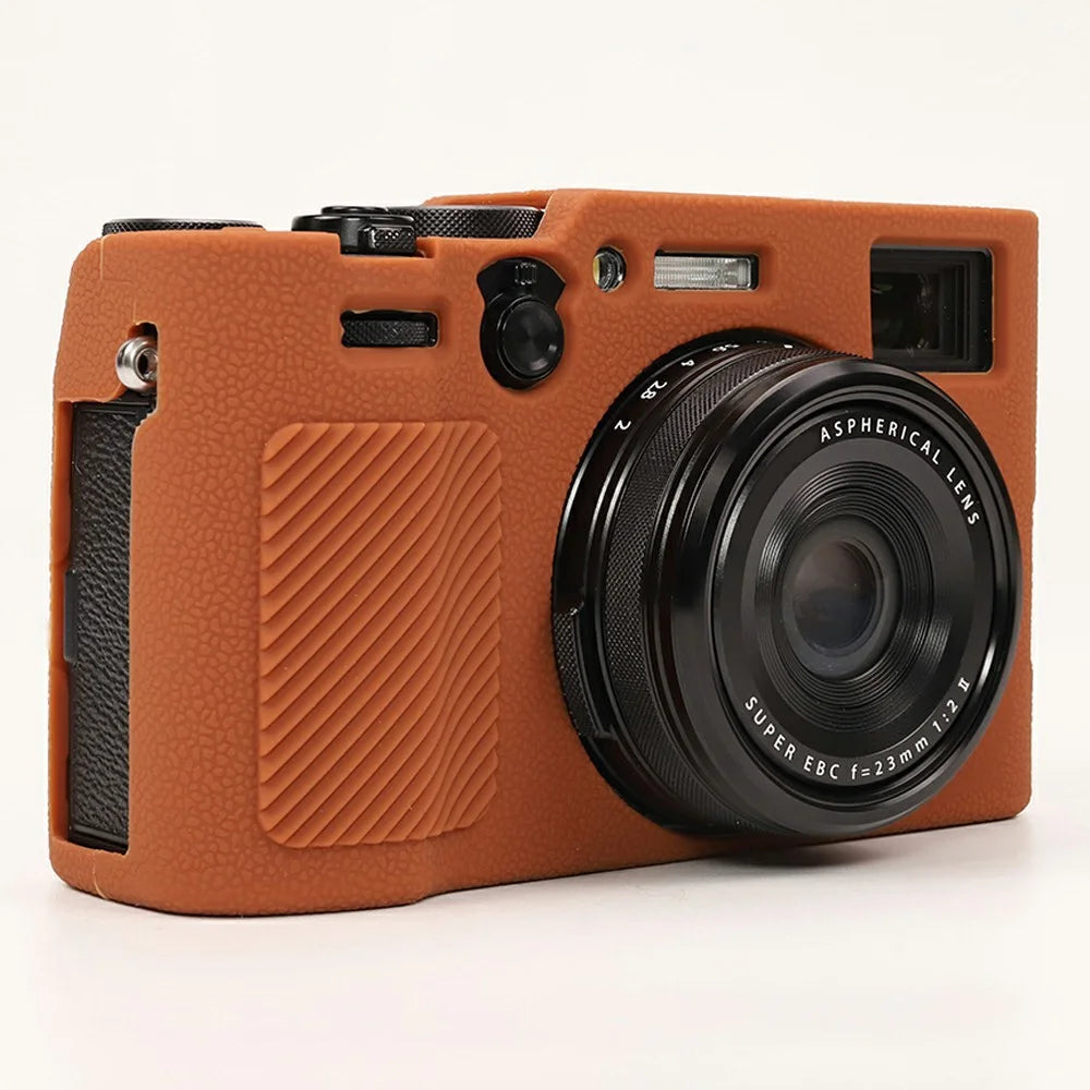For Fujifilm X100VI Camera Protective Case Anti Scratch Silicone Cover - Brown - 2