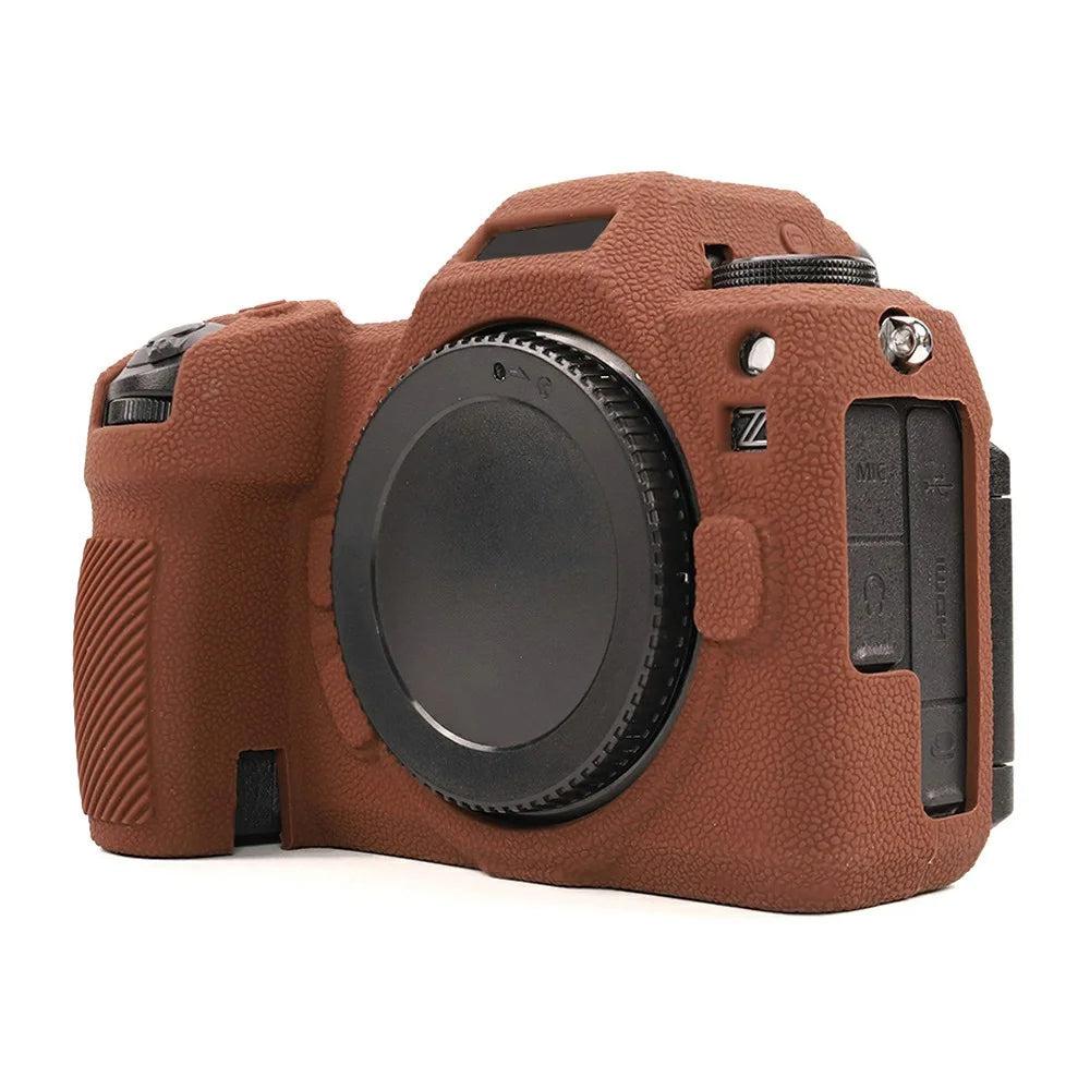For Nikon Z6 III Camera Protective Case Litchi Texture Silicone  Shock Absorbent Cover - Coffee - 1