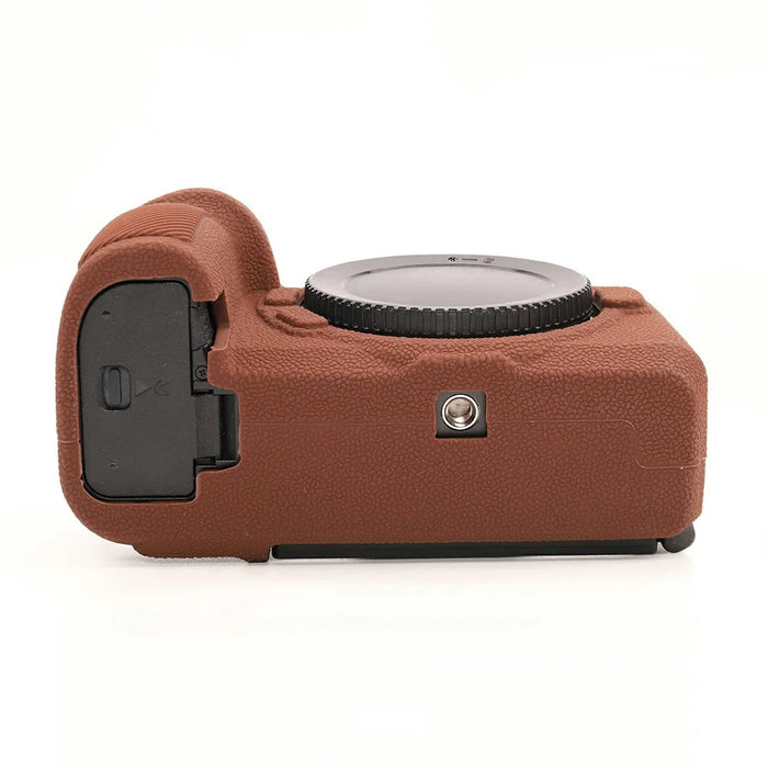 For Nikon Z6 III Camera Protective Case Litchi Texture Silicone  Shock Absorbent Cover - Coffee - 4